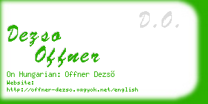 dezso offner business card